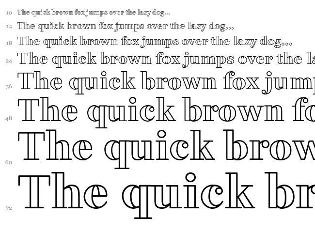Fakedes Outline font waterfall